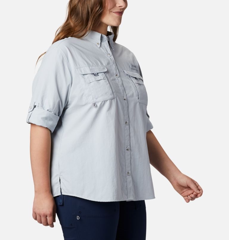 Women's Columbia PFG Bahama Long Sleeve Shirts Light Grey | Plus Size CA-SLA84